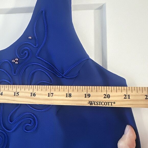 Watters & Watters Sz 20 MOB MOG Long Gown & Blazer Cobalt Blue Sheath Embroidery - Picture 9 of 16